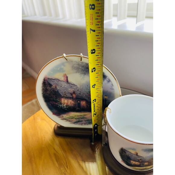 Thomas Kinkade Moonlight Cottage Decoarative Cup & Saucer Set Home Decor - Picture 8 of 10